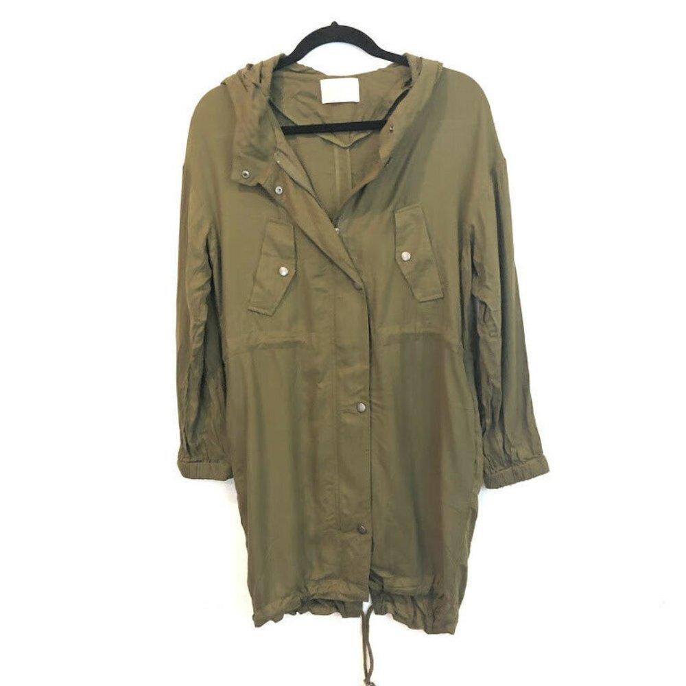 Love Tree S Long Hooded Lightweight Green Military - Picture 1 of 8